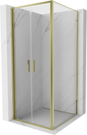 Mexen Exo-B Duo cabine de douche pivotante 120 x 120 cm, transparent, or - 814-120-120-50-00
