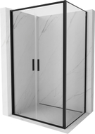 Mexen Exo-B Duo cabine de douche battante 110 x 70 cm, transparent, noir - 814-110-070-70-00
