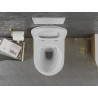Mexen Lena cuvette WC sans bride avec abattant slim à descente progressive, duroplast, blanc/or motif lignes - 30224007