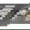 Mexen Lena cuvette wc sans rebord avec abattant à descente progressive slim, duroplast, blanc/or motif lignes - 30224007