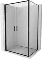 Mexen Exo-B Duo cabine de douche battante 120 x 90 cm, transparent, noir - 814-120-090-70-00
