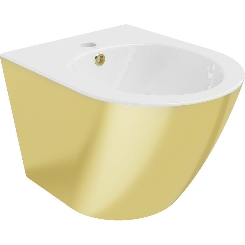 Mexen Lena bidet mural, Blanc/Or - 35224806