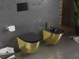 Mexen Lena bidet mural, Noir mat/Or - 35224876