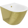 Bidet suspendu Mexen Lena, motif écaille blanc/or - 35224808