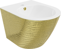 Mexen Lena bidet mural, Blanc/Or motif écaille - 35224808