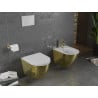 Mexen Lena bidet mural, Blanc/Or motif écaille - 35224808