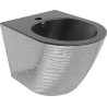 Bidet suspendu Mexen Lena, noir mat/motif écaille d'argent - 35224872