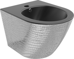 Bidet suspendu Mexen Lena, noir mat/motif écaille d'argent - 35224872