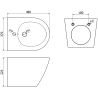 Mexen Lena bidet mural, Noir mat/Or lignes - 35224875
