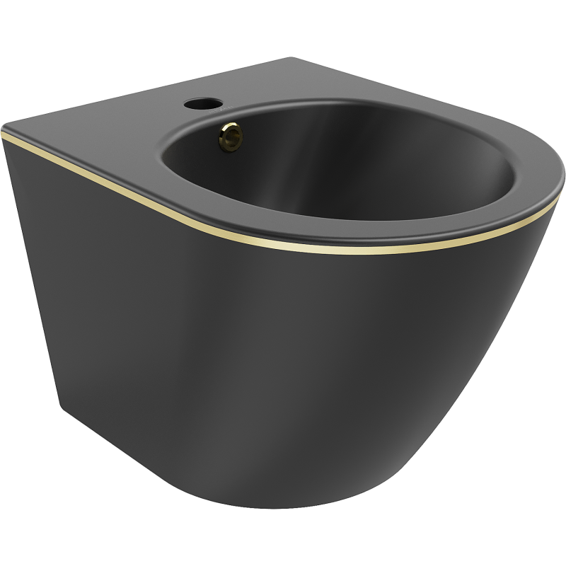 Mexen Lena bidet suspendu, noir mat/ligne dorée - 35224875