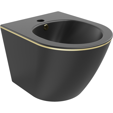 Mexen Lena bidet suspendu, noir mat/ligne or - 35224875