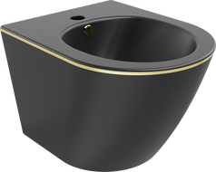 Mexen Lena bidet suspendu, noir mat/ligne dorée - 35224875