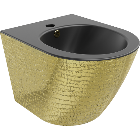 Mexen Lena bidet suspendu, noir mat/motif à écailles dorées - 35224878