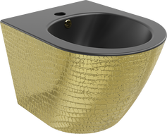 Mexen Lena bidet mural, Noir mat/Or motif écaille - 35224878