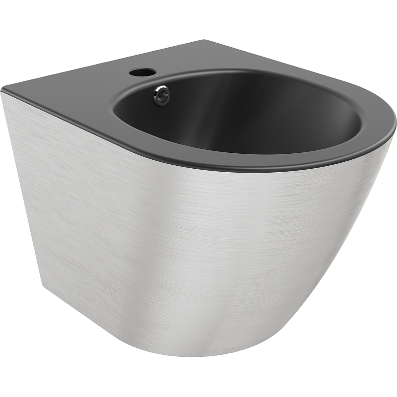 Mexen Lena bidet suspendu, noir mat/motif lignes argent - 35224873