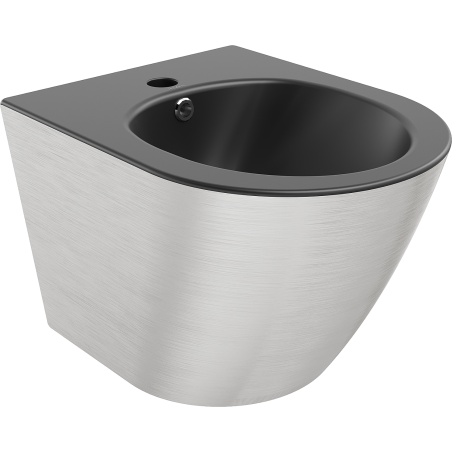 Mexen Lena bidet mural, Noir mat/ Argent motif lignes - 35224873