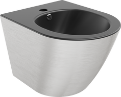 Mexen Lena bidet suspendu, noir mat/motif argent lignes - 35224873