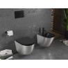 Mexen Lena bidet suspendu, noir mat/motif argent lignes - 35224873