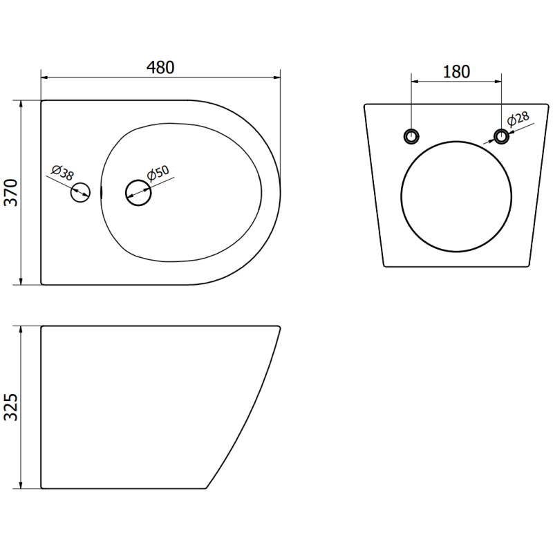 Mexen Lena bidet suspendu, blanc/motif doré lignes - 35224807
