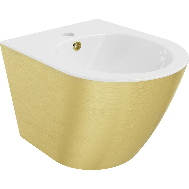 Mexen Lena bidet mural, blanc/motif lignes dorées - 35224807