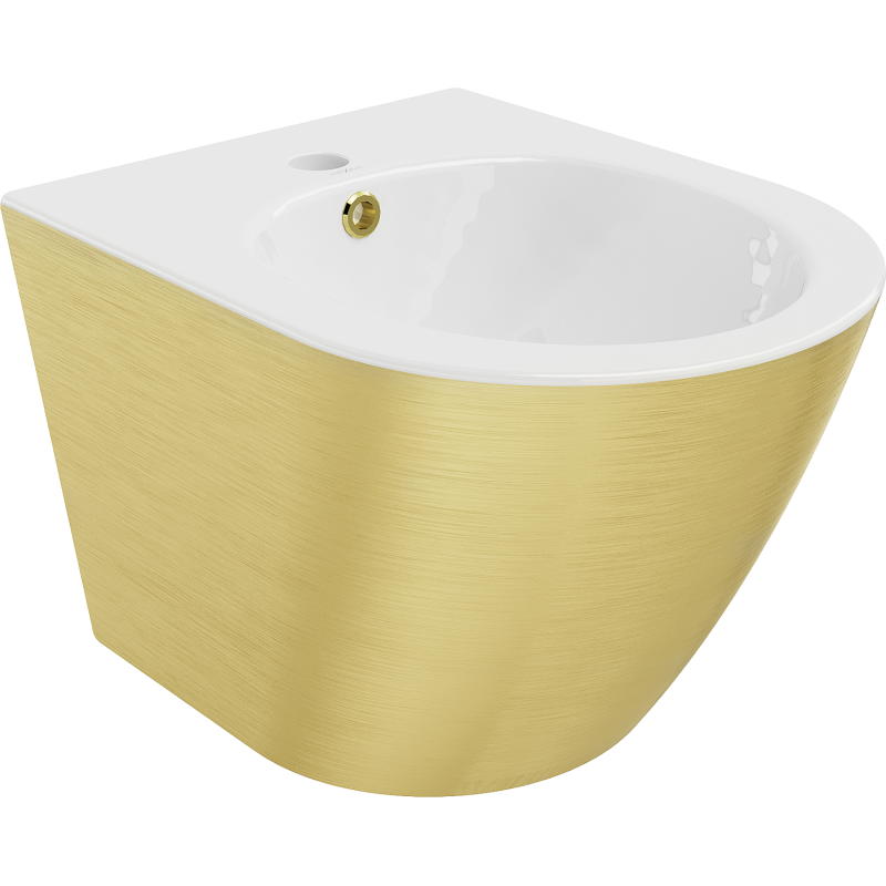 Mexen Lena bidet mural, Blanc/Or motif lignes - 35224807