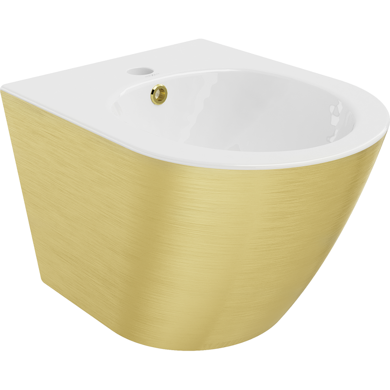 Mexen Lena bidet suspendu, blanc/motif doré lignes - 35224807