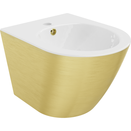 Mexen Lena bidet mural, Blanc/Or motif lignes - 35224807