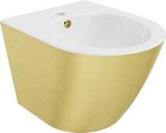 Mexen Lena bidet mural, Blanc/Or motif lignes - 35224807