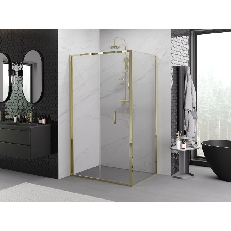Mexen Exo-F cabine de douche pliante 75 x 120 cm, transparent, or - 816-075-120-50-00