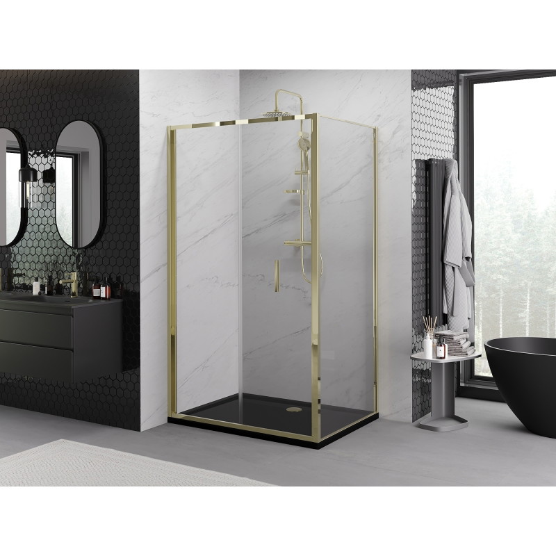 Mexen Exo-F cabine de douche pliante 90 x 120 cm, transparente, or - 816-090-120-50-00