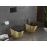Bidet suspendu Mexen Lena, noir mat/motif doré lignes - 35224877