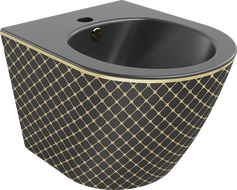 Mexen Lena bidet mural, Noir mat/Or motif carreaux - 35224879