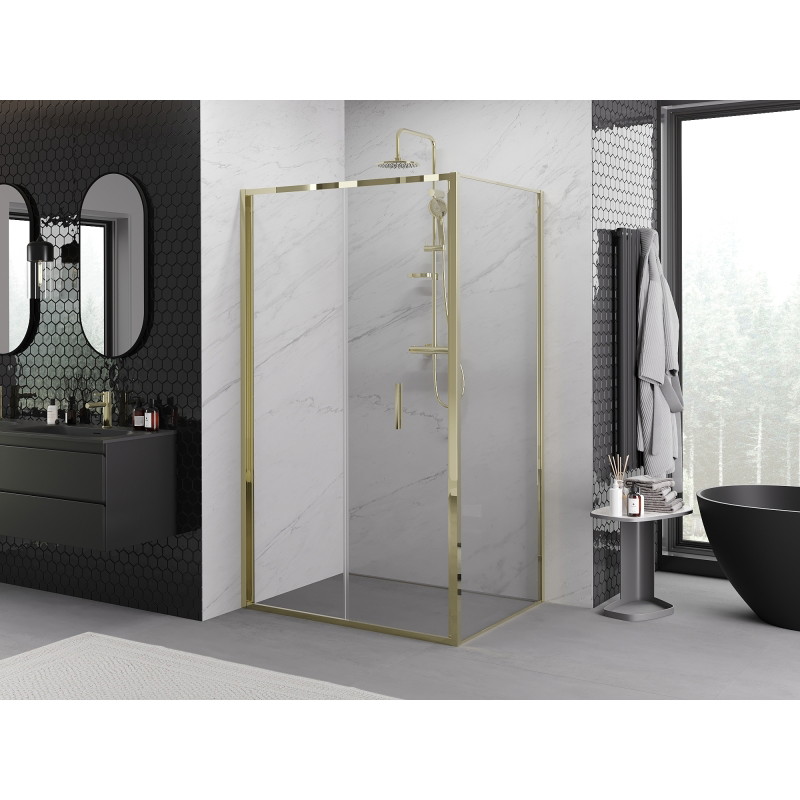 Mexen Exo-F cabine de douche pliante 110 x 80 cm, transparente, or - 816-110-080-50-00