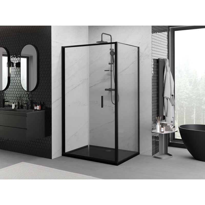 Mexen Exo cabine de douche pliante 120 x 80 cm, transparent, noire - 816-120-080-70-00