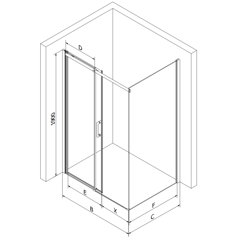 Mexen Omega cabine de douche coulissante 130 x 100 cm, transparente, dorée - 825-130-100-50-00