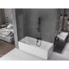 Mexen Velar L paroi de baignoire pliable à 2 volets coulissante 80 x 150 cm, transparente, métal gun - 896-080-003-01-95