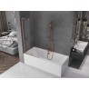 Mexen Velar L paroi de baignoire à 2 volets coulissants 80 x 150 cm, transparent, cuivre brossé - 896-080-003-01-65