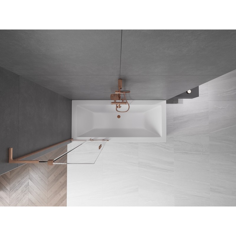 Mexen Velar L paroi de douche à 2 volets coulissants 70 x 150 cm, transparent, cuivre brossé - 896-070-003-01-65