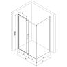 Cabine de douche coulissante Mexen Omega 100 x 70 cm, transparente, noire + receveur plat, blanc - 825-100-070-70-00-4010B