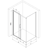 Mexen Omega cabine de douche coulissante 100 x 80 cm, transparent, noir + receveur Flat, blanc - 825-100-080-70-00-4010B