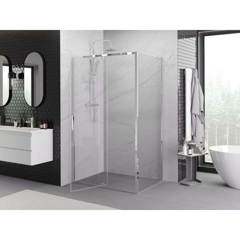 Mexen Exo cabine de douche battante 110 x 120 cm, transparent, chrome - 819-110-120-01-00