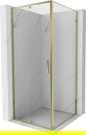 Mexen Exo cabine de douche pivotante 110 x 110 cm, transparent, or - 819-110-110-50-00