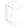 Mexen Omega porte de douche coulissante 120 cm, transparent, noir - 825-120-000-70-00