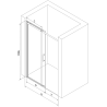 Mexen Omega porte de douche coulissante 150 cm, graphite, chrome - 825-150-000-01-40