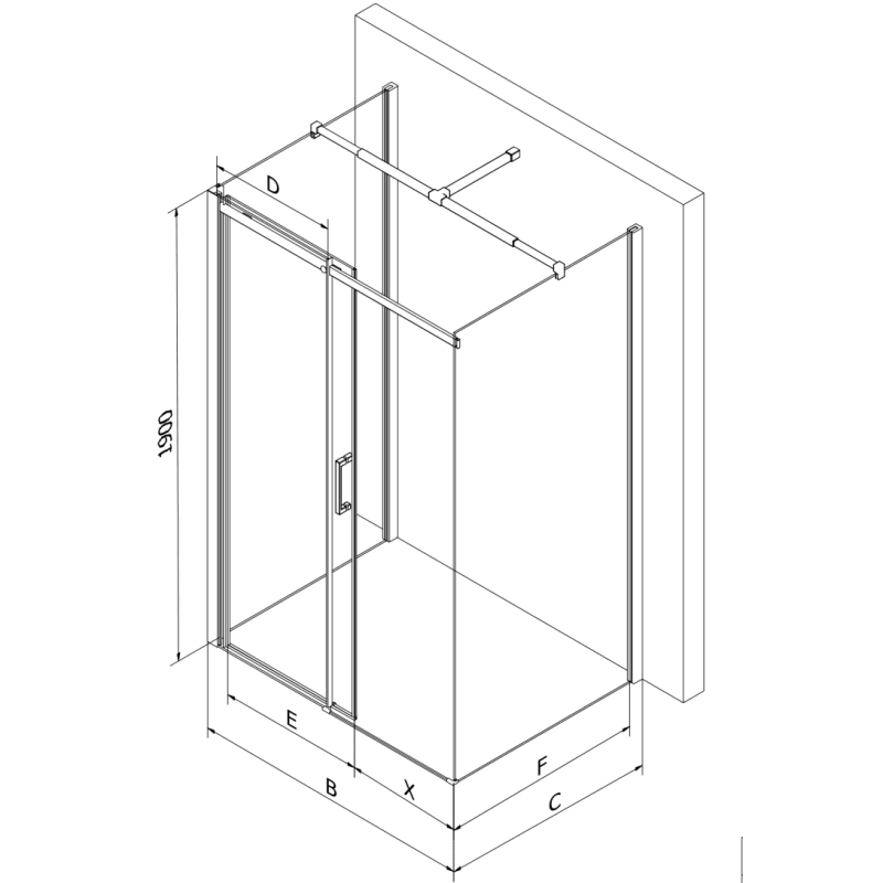 Mexen Omega-3S cabine de douche 3 parois, coulissante 100 x 100 cm, transparent, chrome - 825-100-100-01-00-3S