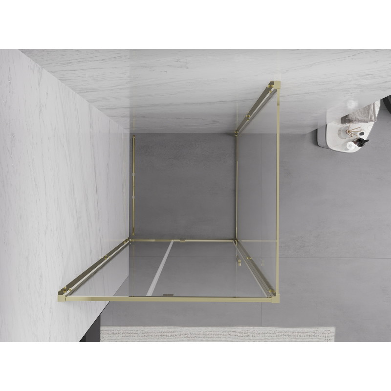 Mexen Exo-R cabine de douche pivotante 120 x 120 cm, transparente, dorée - 819-120-120-50-00