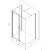 Mexen Omega-3S cabine de douche à 3 parois, coulissante 140 x 80 cm, transparent, chrome - 825-140-080-01-00-3S
