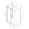 Mexen Omega cabine de douche 3 côtés, coulissante 140 x 90 cm, transparent, chrome + receveur plat - 825-140-090-01-00-3s-4010