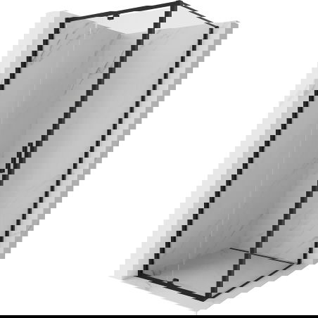 Mexen Exo cabine de douche pivotante 110 x 110 cm, transparente, noire - 819-110-110-70-00