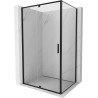 Mexen Exo-R cabine de douche pivotante 140 x 110 cm, transparente, noire - 819-140-110-70-00